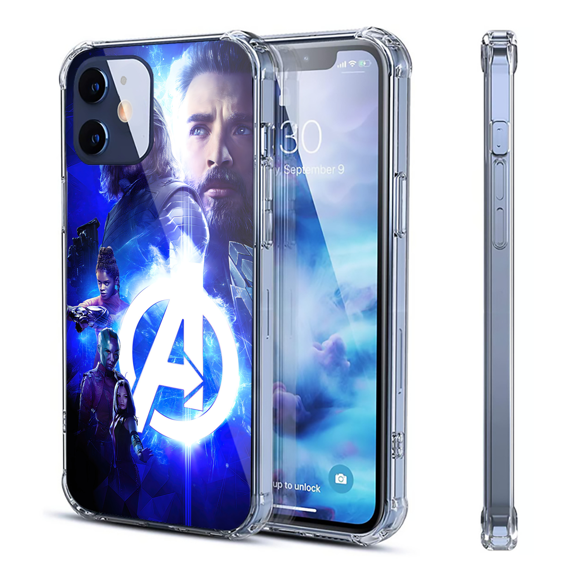 （画像用） アベンジャーズ The Avengers 【iPhone 12シリーズ対応】透明スマホケース（クリアソフトケース）